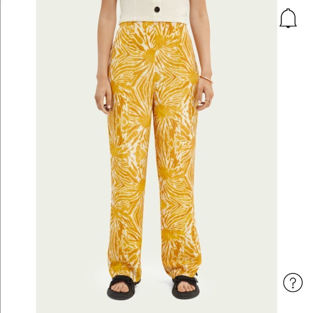 NWT Anthropologie Scotch & Soda Printed Tie Dye Wide Leg Pants Large B-1209